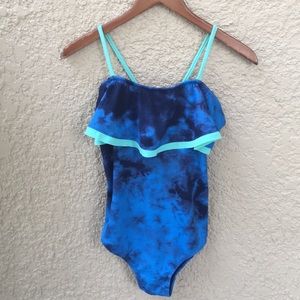 One piece blue bathing suit from Justice